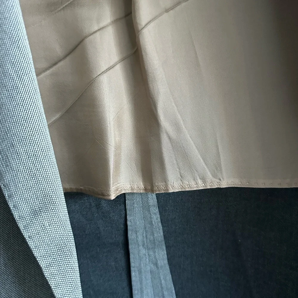 Brunello Cucinelli Light Gray Suede and Cotton 3 Roll 2 Blazer